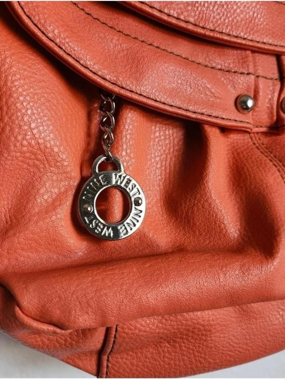 Vintage Nine West Y2K Burnt Orange Slouchy Shoulder Bag Purse NWOT